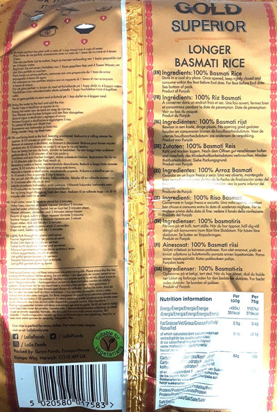 Laila Rice Basmati Gold Superior Longer Grain 10kg