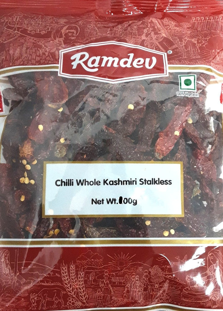 Ramdev Chilli Whole Kashmiri Stalkless 200g