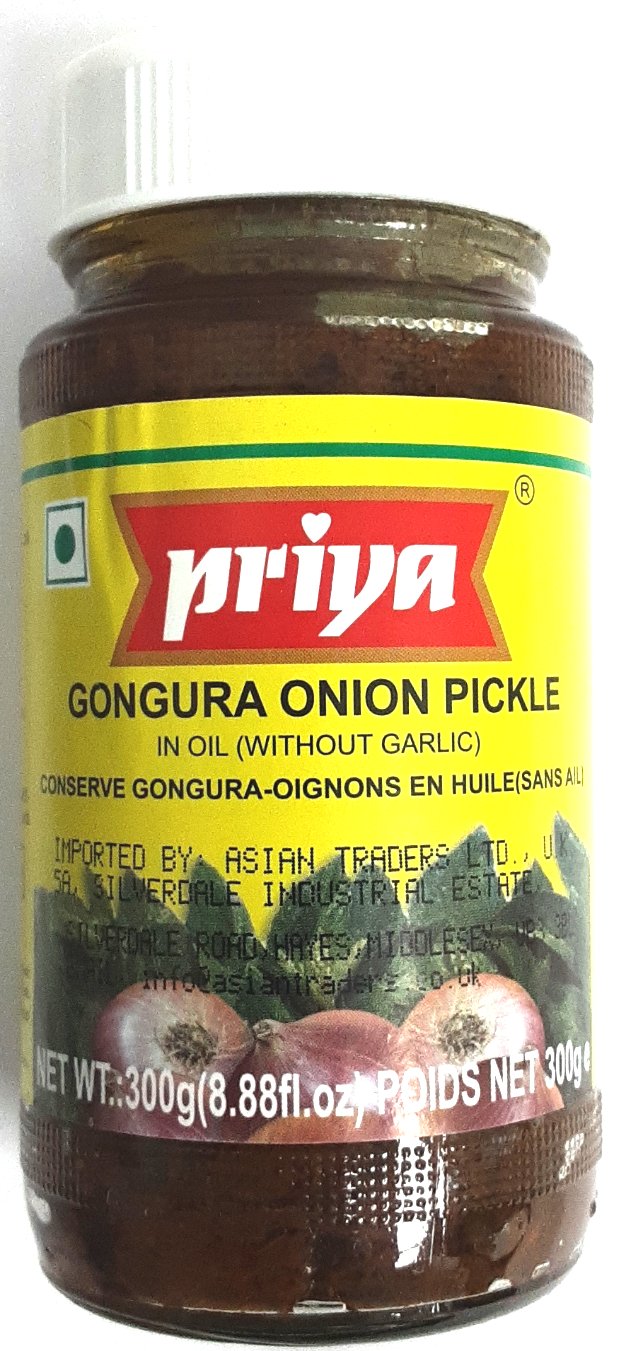 Priya Pickle Gongura Onion in Oil without Garlic 300g
