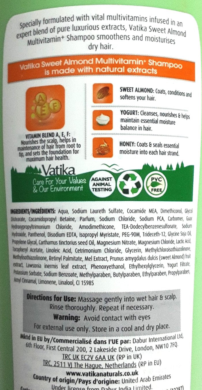 Vatika Multivitamin Moisture Protect Shampoo Sweet Almond 400ml