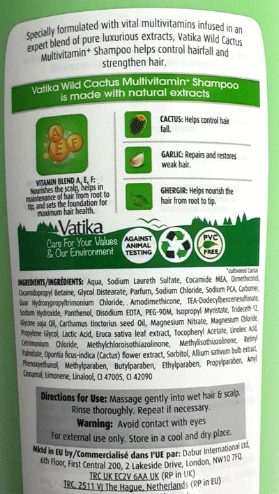 Vatika Multivitamin Shampoo Hair Fall Control Wild Cactus 400ml