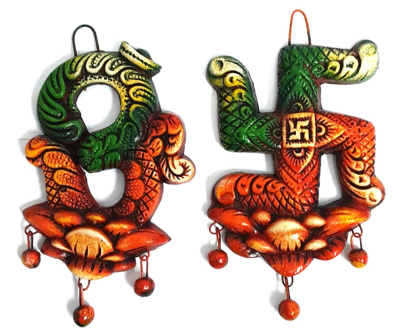 Clay Decoration Om Swastika Made In India
