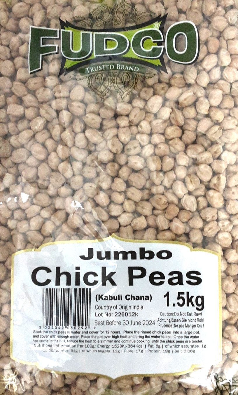 Fudco Chick Peas White Chana Jumbo 1.5kg