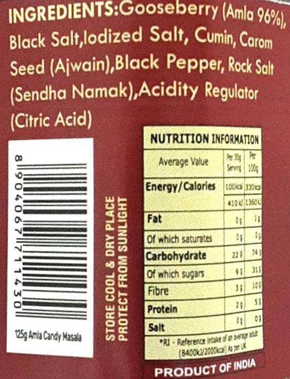 Jabsons Amla Masala Candy 125g