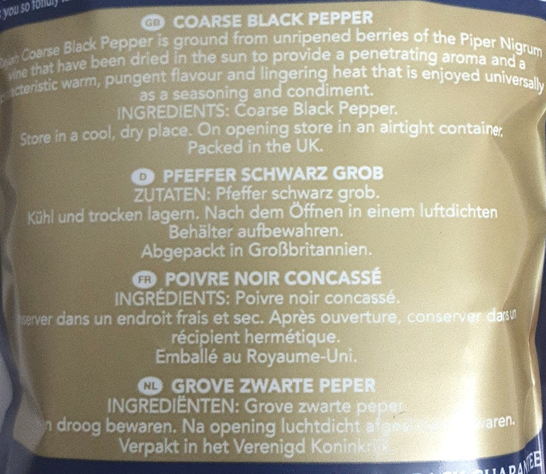 Rajah Black Pepper Coarse 100g