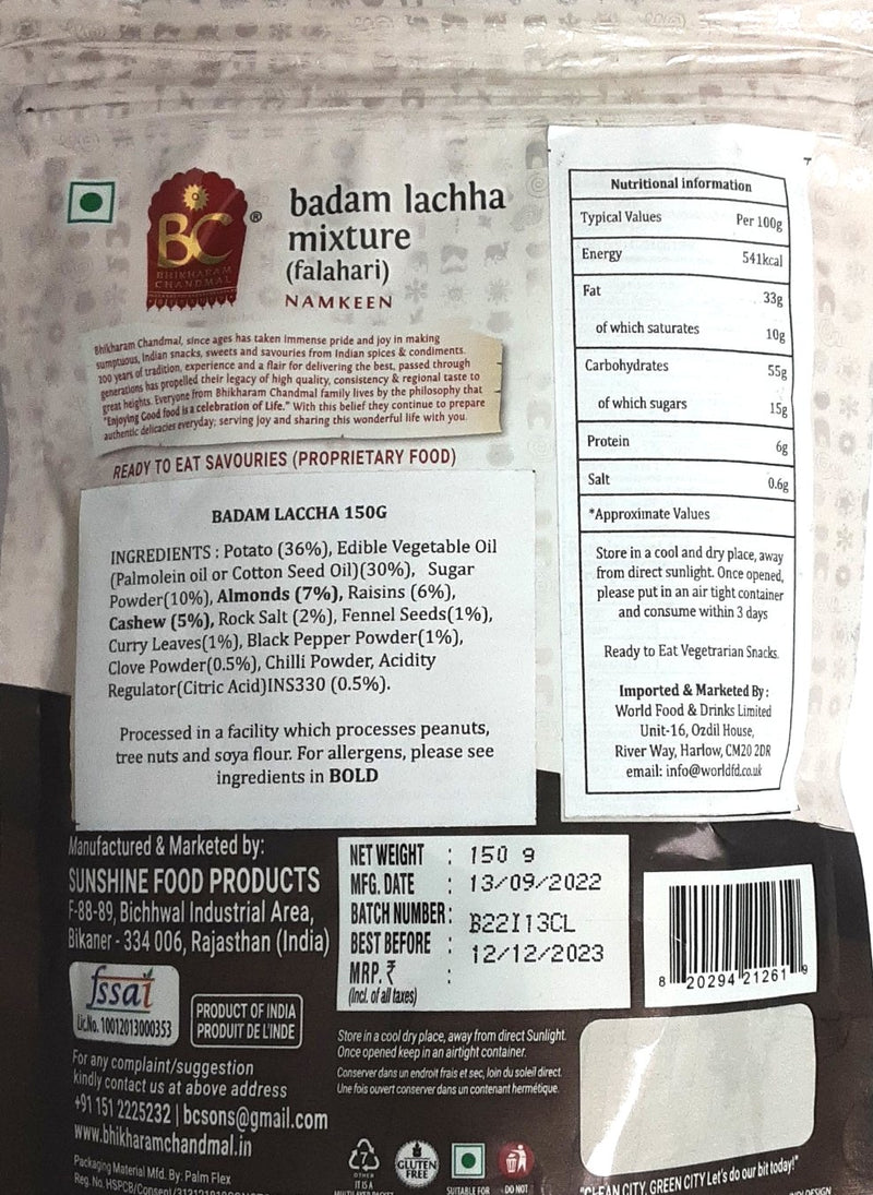 Bhikharam Chandmal Mixture Badam Lachha Gluten Free 150g Buy 1 Get 1 Pack Free