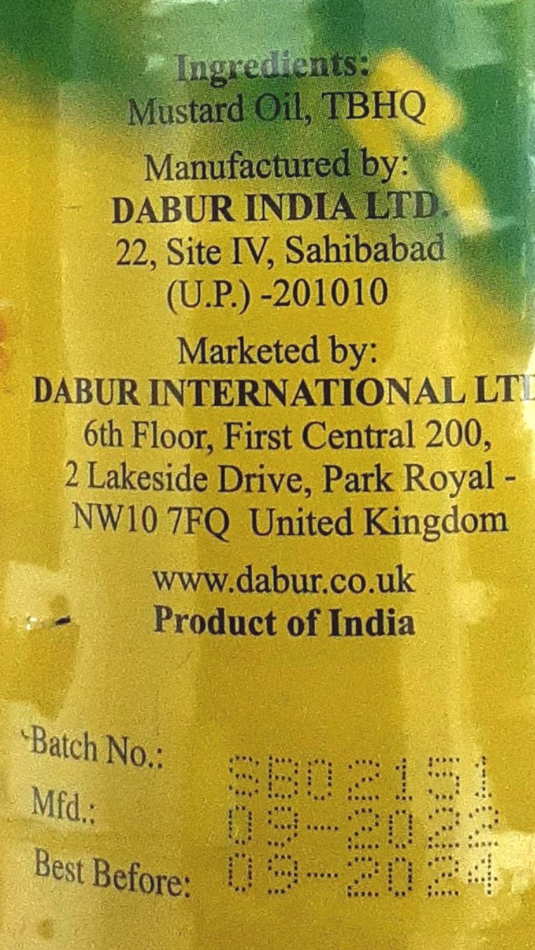 Dabur Oil Mustard 1ltr