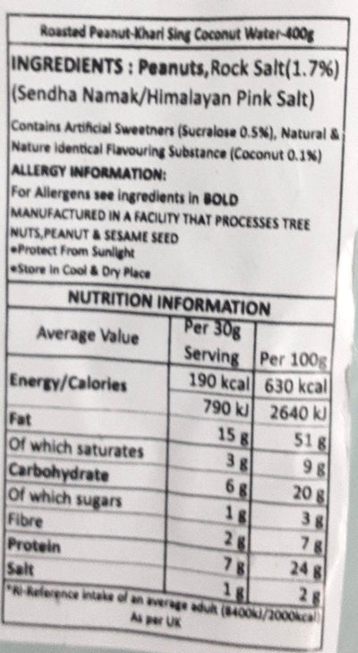 Jabsons Original Bharuchi Nariyal Pani Khari Sing Peanut 400g 30/06/2025