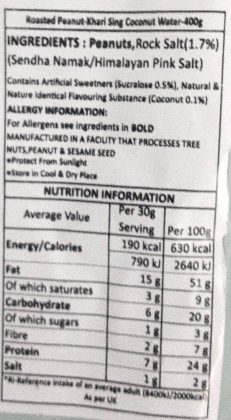 Jabsons Original Bharuchi Nariyal Pani Khari Sing Peanut 400g 30/06/2025