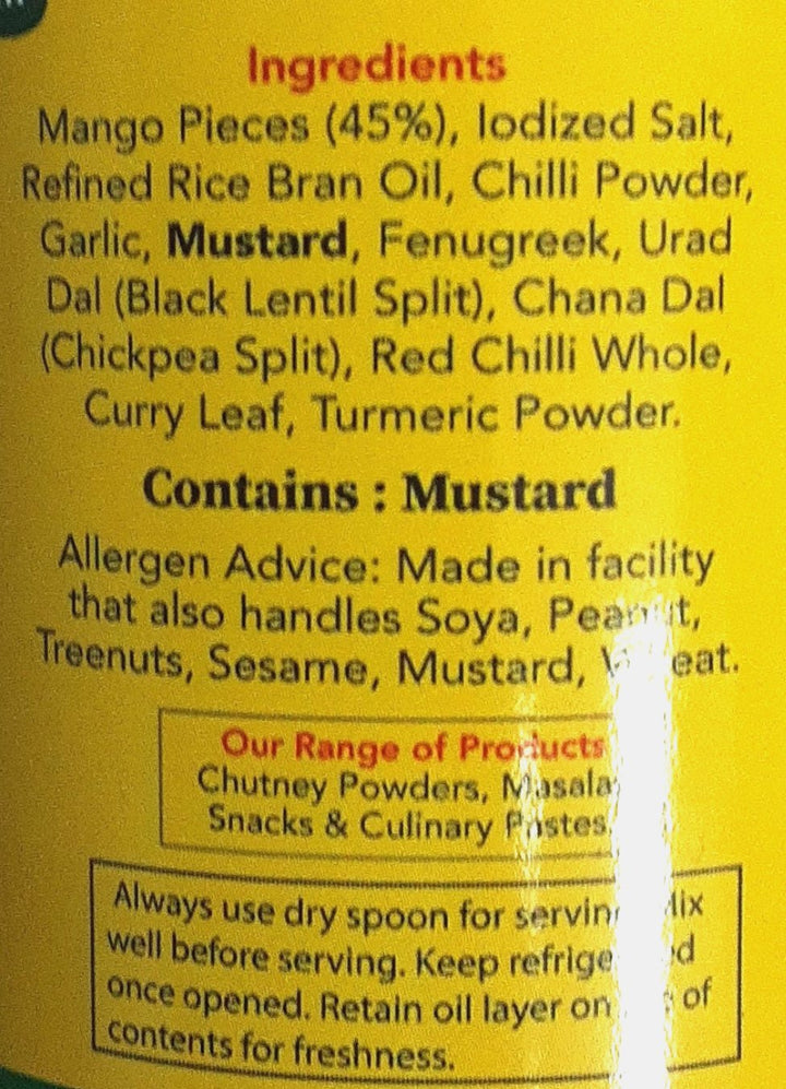 Telugu Foods Pickle Cut Mango With Garlic 300g