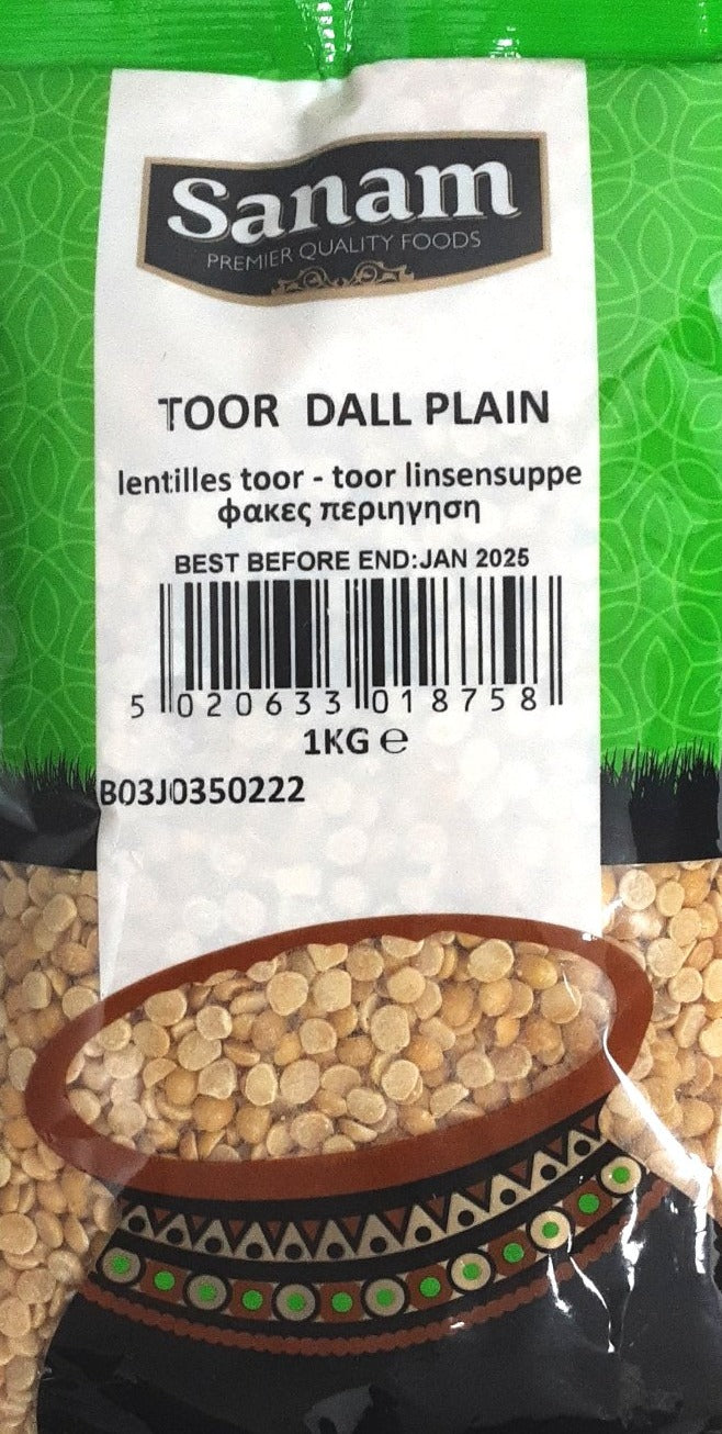 Sanam Lentils Toor Dall Plain 1Kg