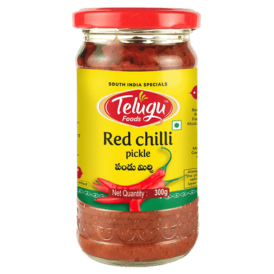 Telugu Foods Pickle Red Chilli With Garlic 300g