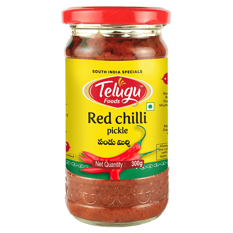 Telugu Foods Pickle Red Chilli With Garlic 300g