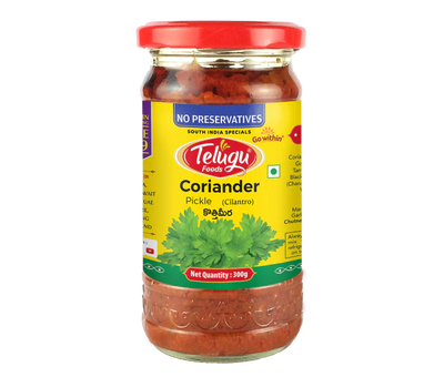 Telugu Foods Pickle Coriander With Garlic 300g