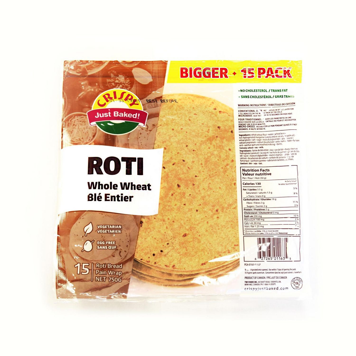 Crispy Roti Whole Wheat 15pack PM £2.49 - ExoticEstore
