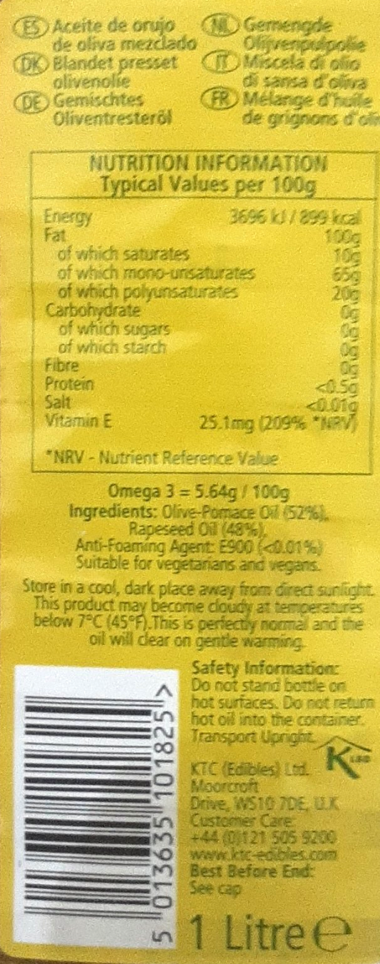 KTC Olive Pomace Oil Blend 1ltr