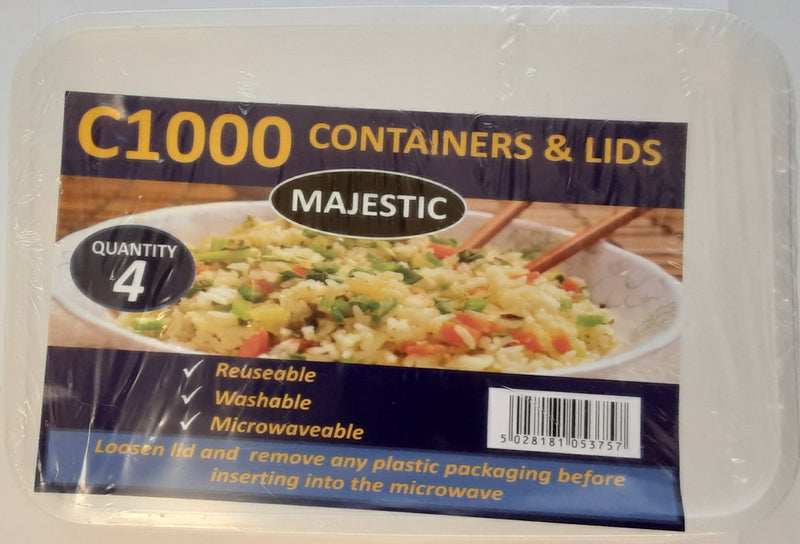 Majestic Containers & Lids 4 pcs c1000 - ExoticEstore