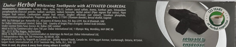 Dabur Herbal Toothpaste Whitening Charcoal 100ml - ExoticEstore