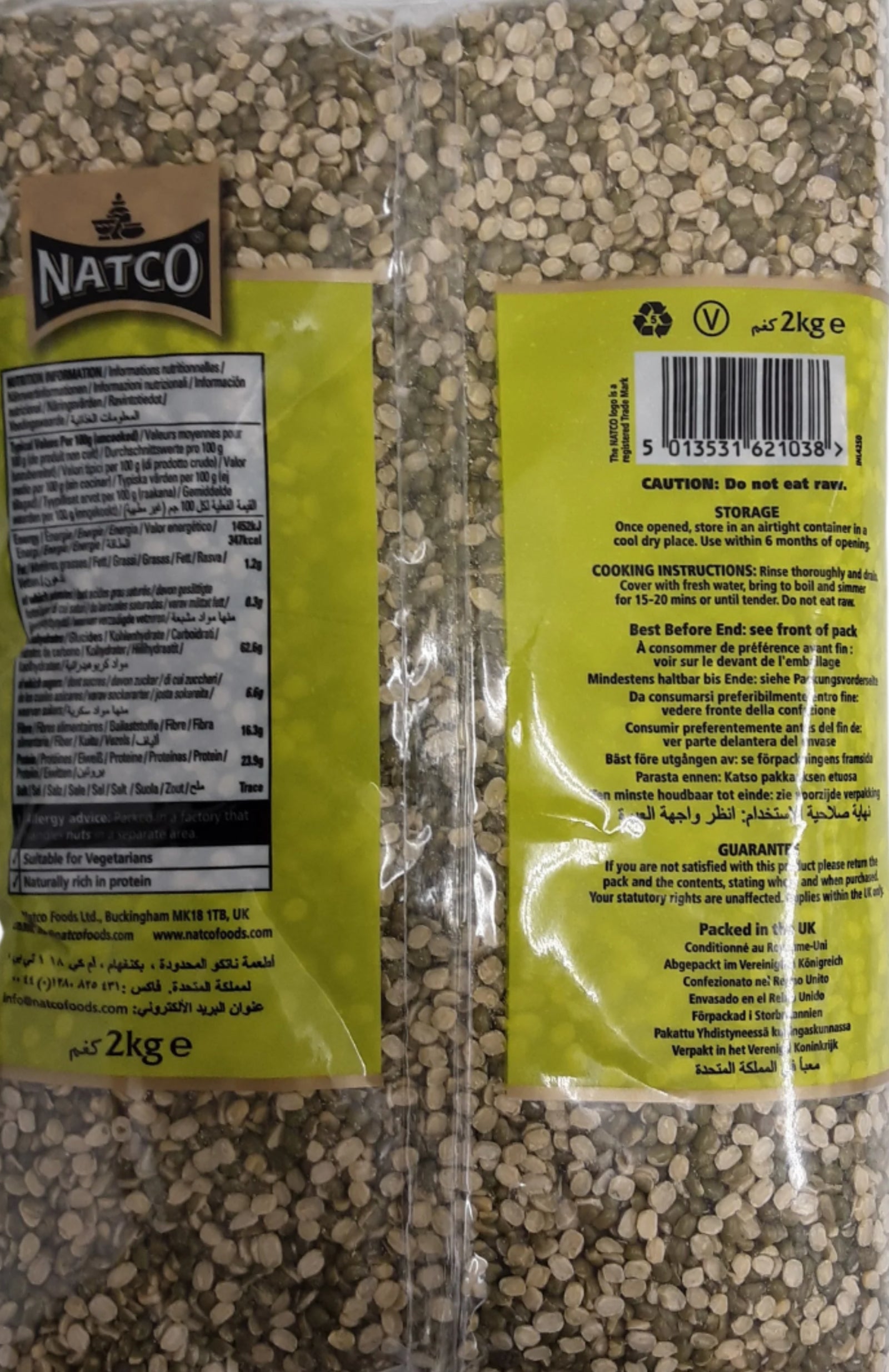 Natco Mung Split Chilka 2kg - ExoticEstore