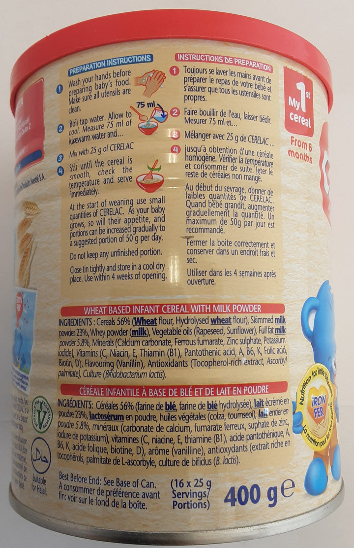 Nestle Cerelac Wheat With Milk 6 Months+ 400g - ExoticEstore