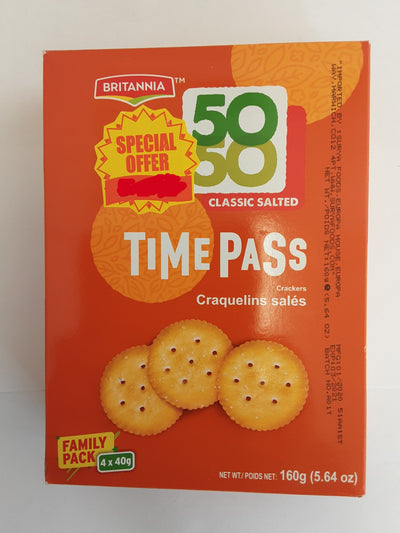 Britannia 5050 Crackers Timepass Salted 164g MP 99p - ExoticEstore