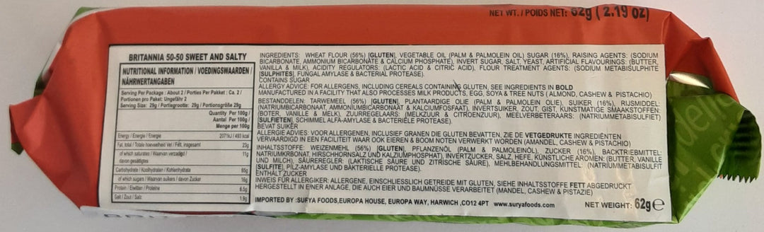 Britannia 5050 Crackers Sweet and Salty 62g - ExoticEstore