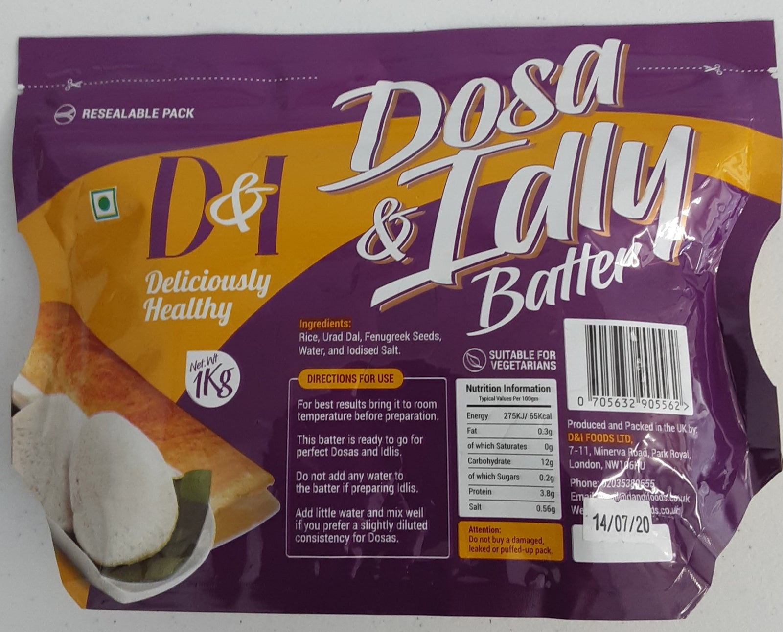 D & I Dosa And Idli Batter 1kg - ExoticEstore