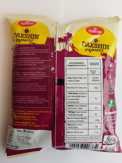 Haldiram Dakshin Express Madras Mixture 180g MP £1.19 - ExoticEstore