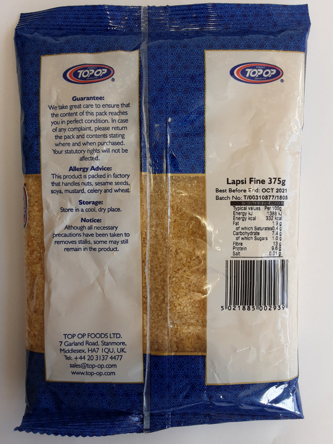 Top Op Lapsi Fine Crushed Wheat 375g - ExoticEstore