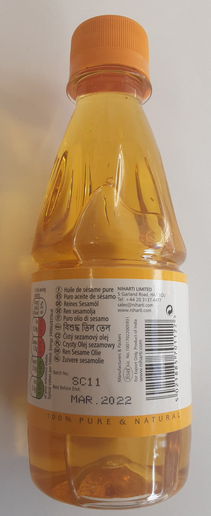 Niharti Pure Sesame Oil 250ml MP - ExoticEstore