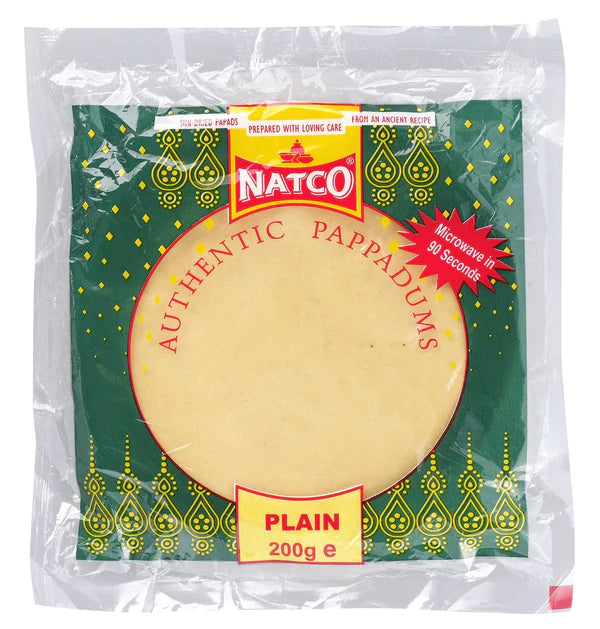 Natco Pappadums Plain 200g