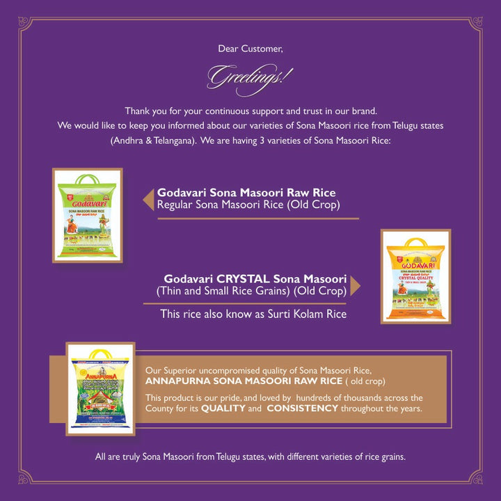 Godavari Rice Sona Masoori Andhra 10Kg