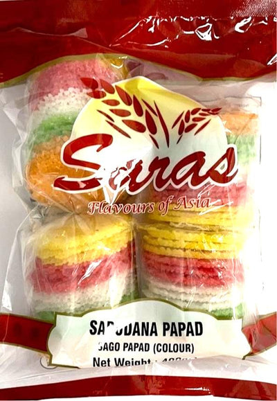 Saras Sabudana Papad Coloured 400g