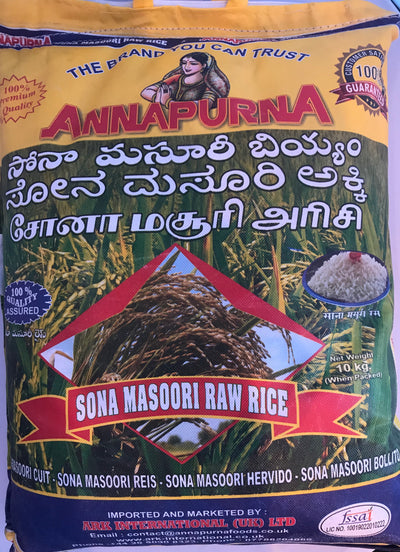 Annapurna Sona Masoori Raw Rice - 10kg - ExoticEstore