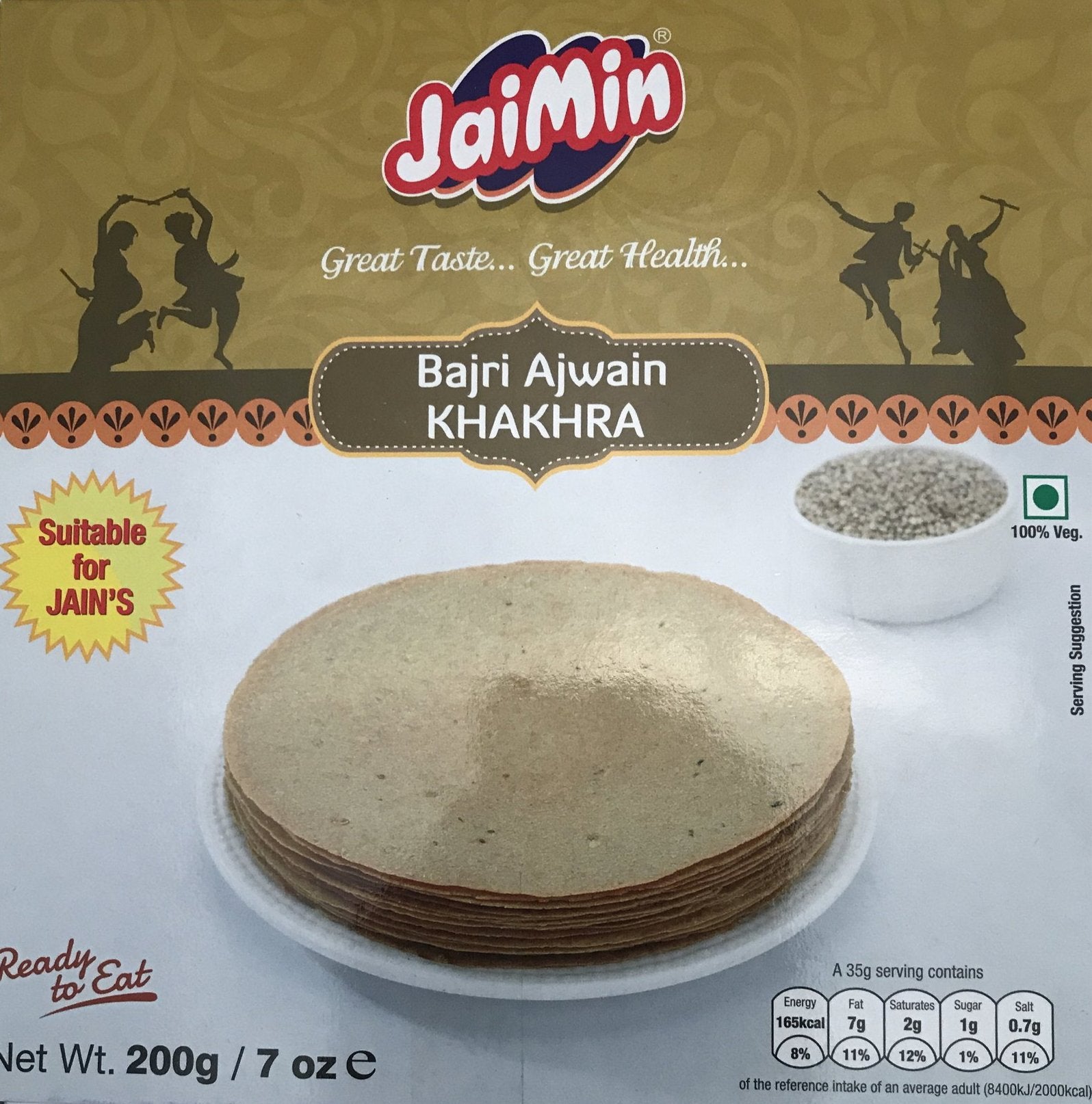 Jaimin Bajri Ajwain Khakhra 200g - ExoticEstore