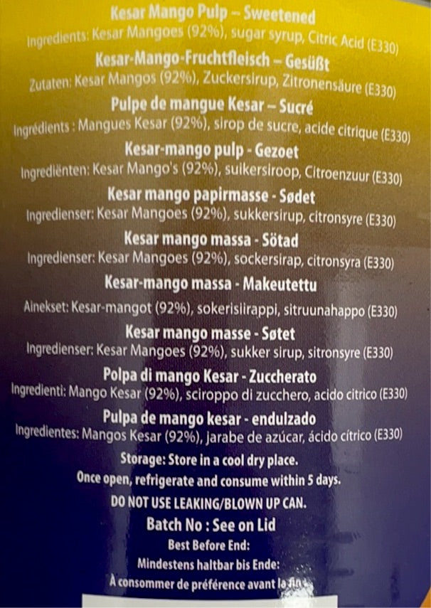 Heera Mango Pulp Kesar Sweetened 850g