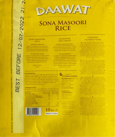 Daawat Sona Masoori Rice 10kg