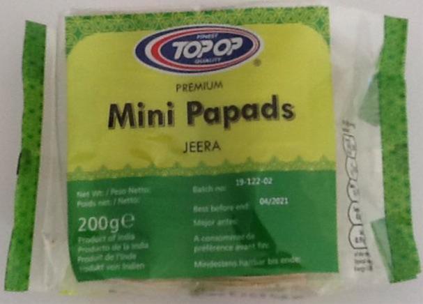 Top op Mini Jeera Papads 200g - ExoticEstore