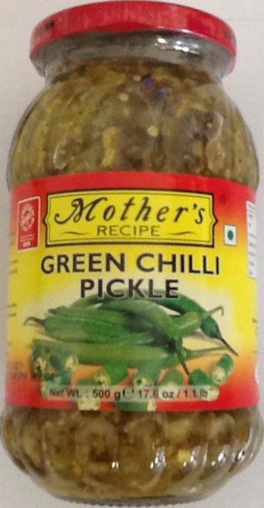 Mothers Green Chilli Pickle 500g - ExoticEstore