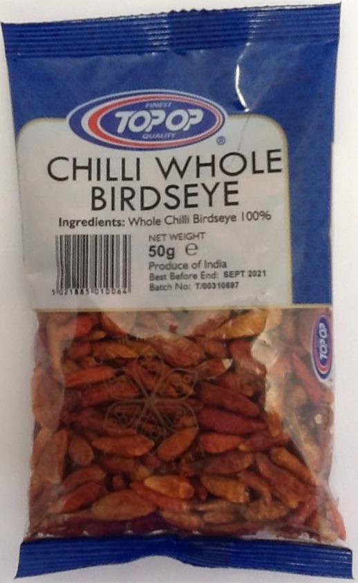 Top Op Chilli Whole Birdseye 50g - ExoticEstore