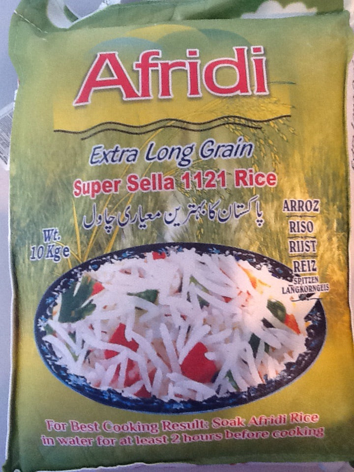 Afridi XL Grain Super Sella 1121 Rice 10kg - ExoticEstore