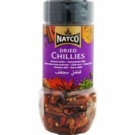 Natco Dried Birds Eye Chillies Jar 50g