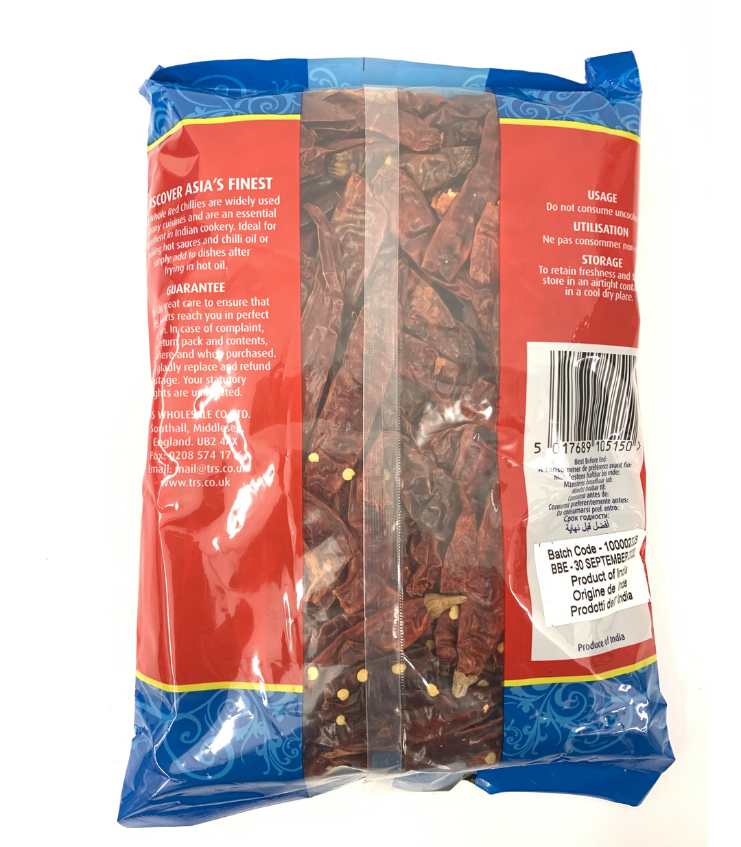 TRS Red Chillies Whole Long 150g